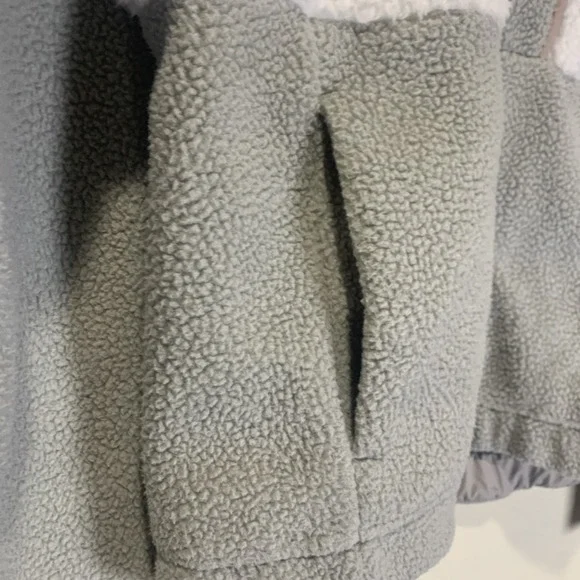 Columbia Womens Sherpa 1/4 Snap Crop Fleece Pullover Tan White Soft Warm Small - Picture 5 of 8